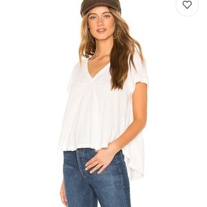 Free People White Short Sleeve Tee